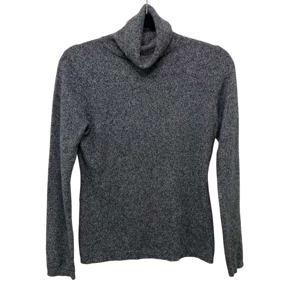Garnet Hill XS Cashmere Turtleneck Sweater Womens Long Sleeve Heather Gray‎ Cozy